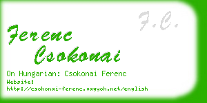 ferenc csokonai business card